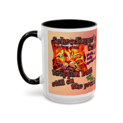 schrodinger's cat - Accent Mug (yellow-orange wave)