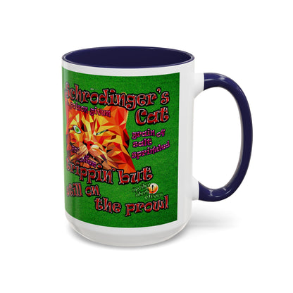 schrodinger's cat - Accent Mug (green turf)