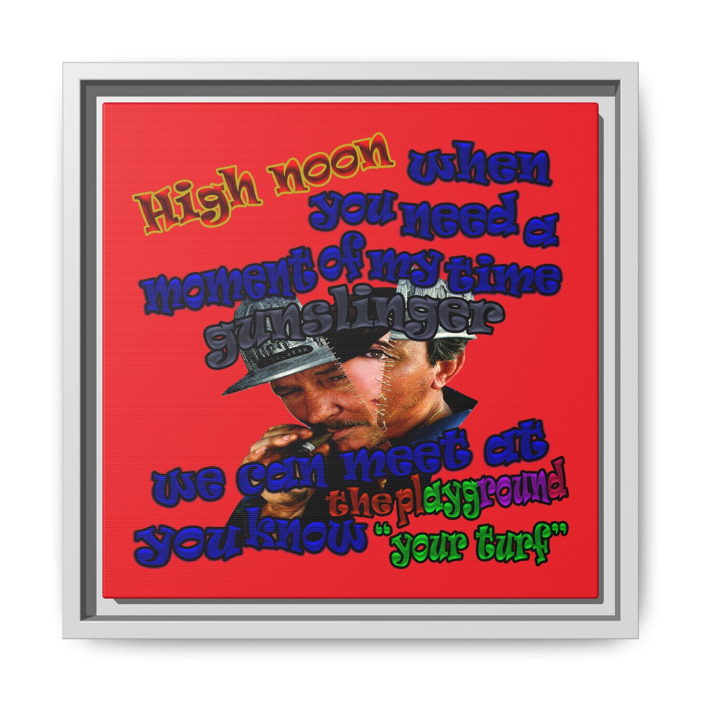 high noon - framed canvas art (red)