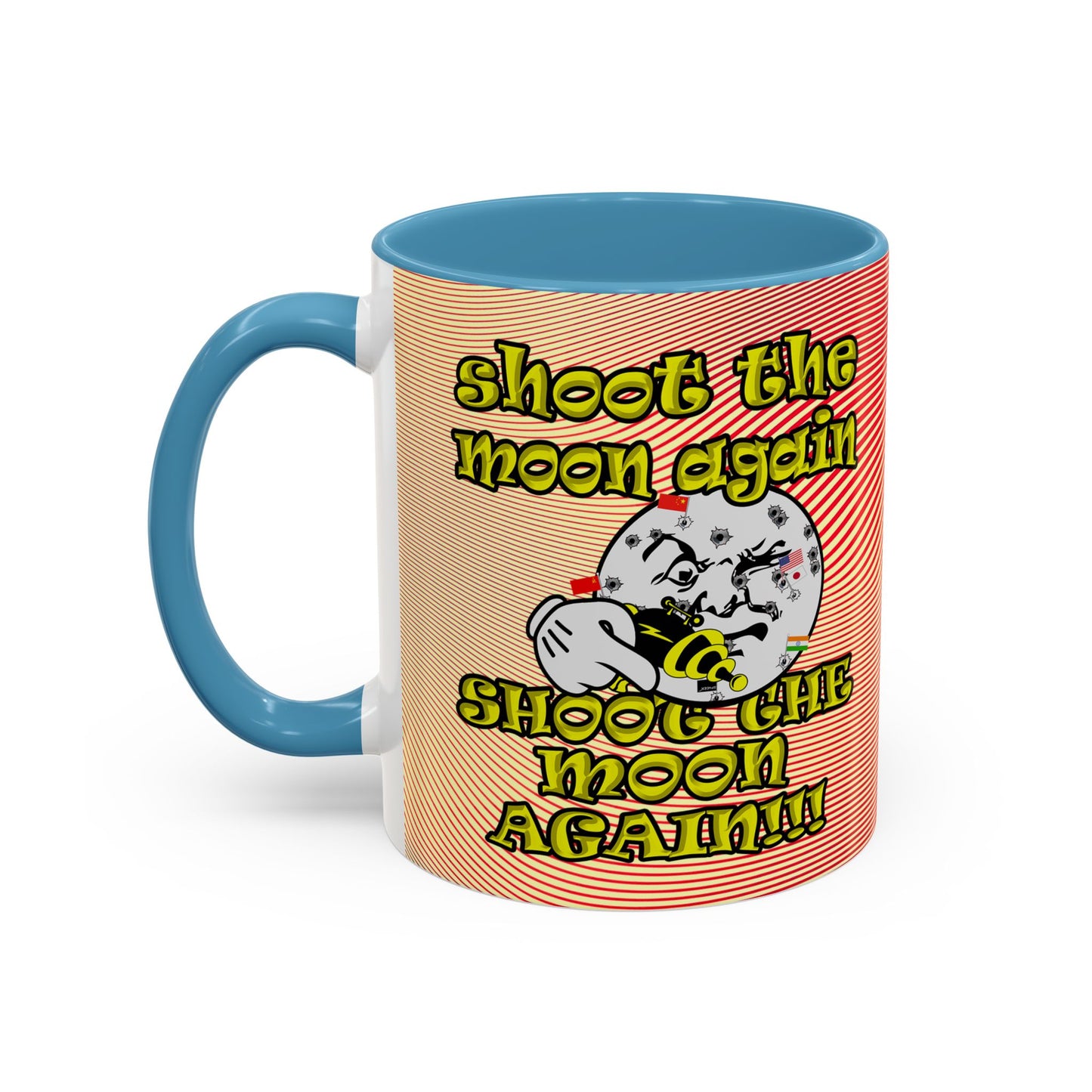 shoot the moon again - Accent Mug (yellow-orange wave)