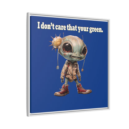 I don't care that your green - framed canvas art (dark blue)