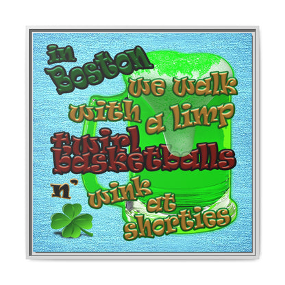 celtics logo - framed canvas art (faded blue)