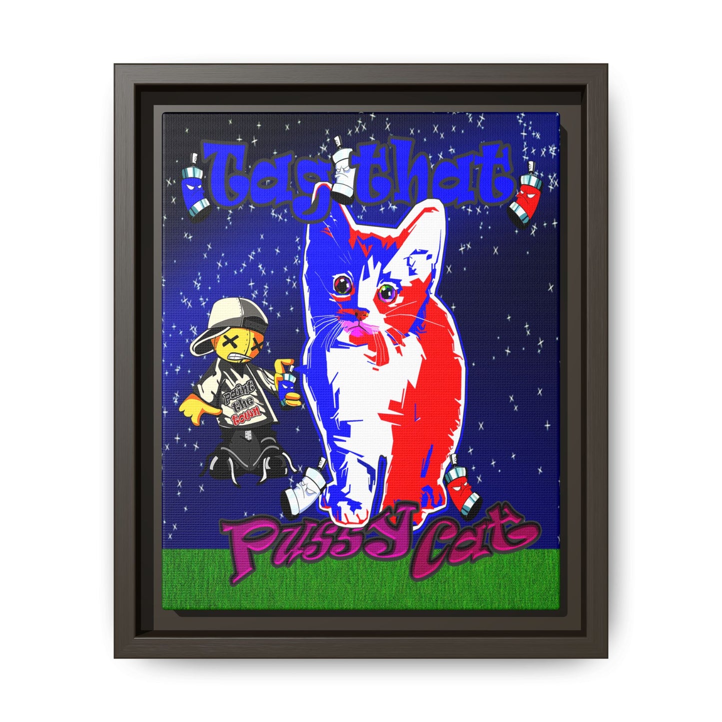 tag that - framed canvas art ('snoops' background)