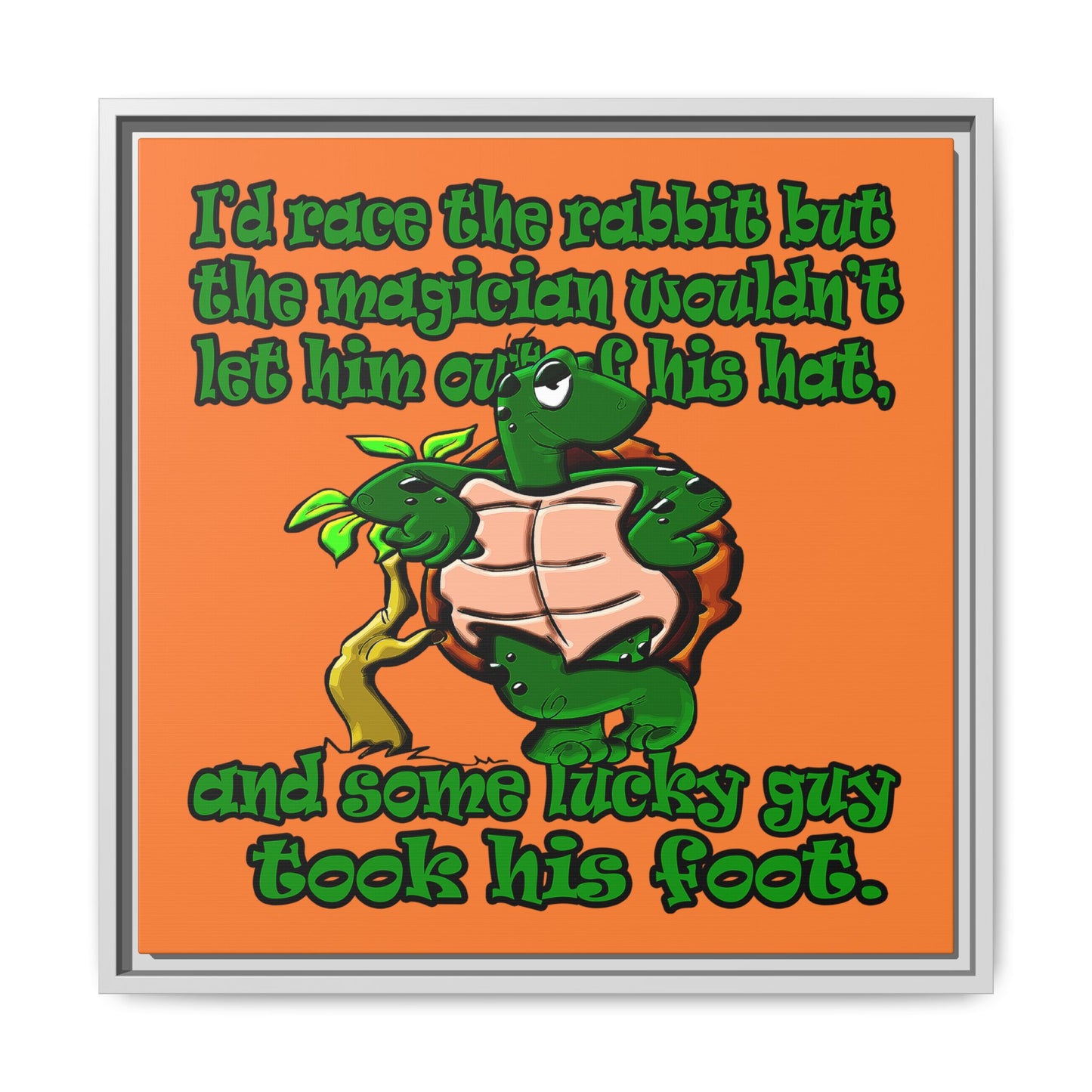 turtle race - framed canvas art (crusta)