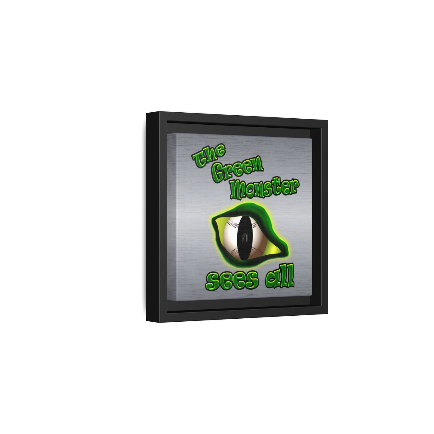 green monster - framed canvas art (brushed nickel)