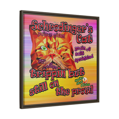 schrodinger's cat - framed canvas art (color blur)
