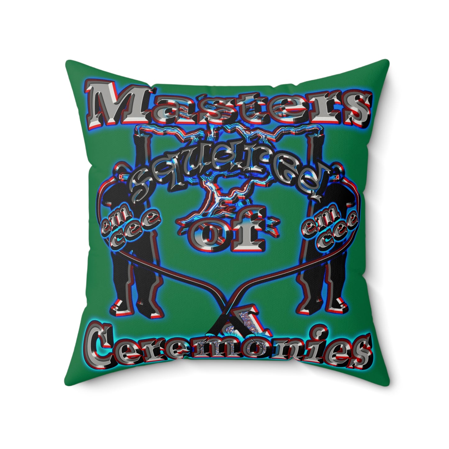 em cee squared - Faux Suede Square Pillow - (dark green)
