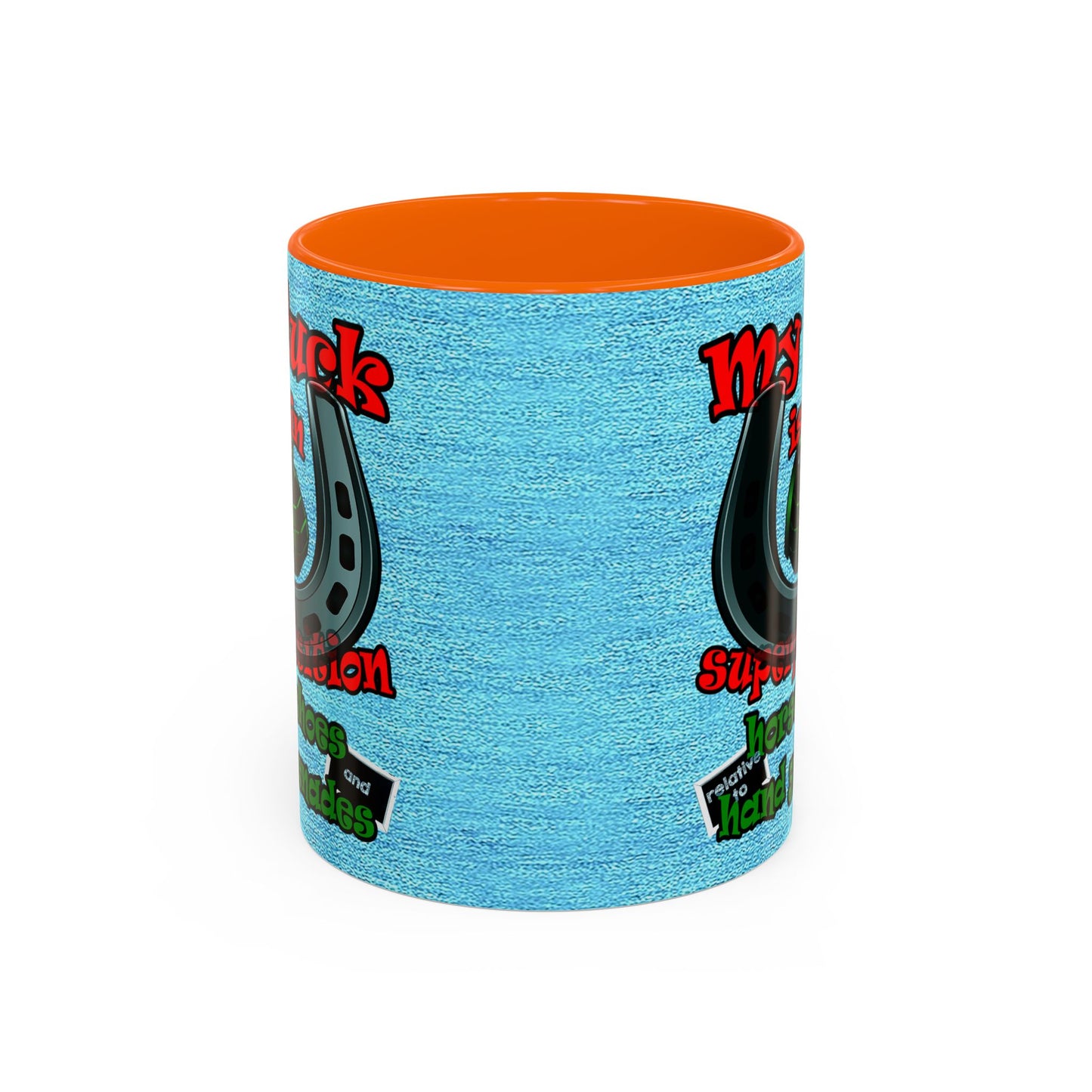 my luck - Accent Mug (faded dark blue)