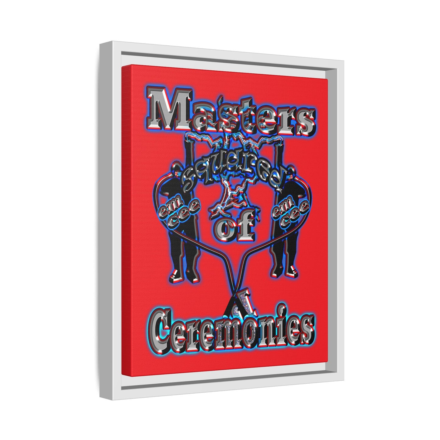em cee squared - framed canvas art (red)