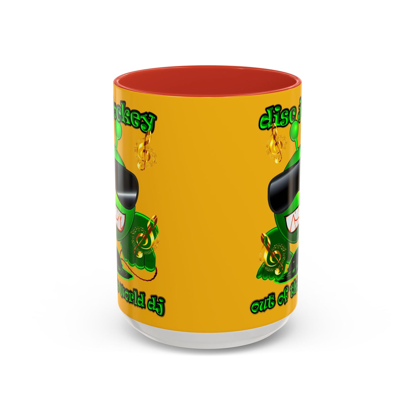 disc jockey - Accent Mug (yellow)