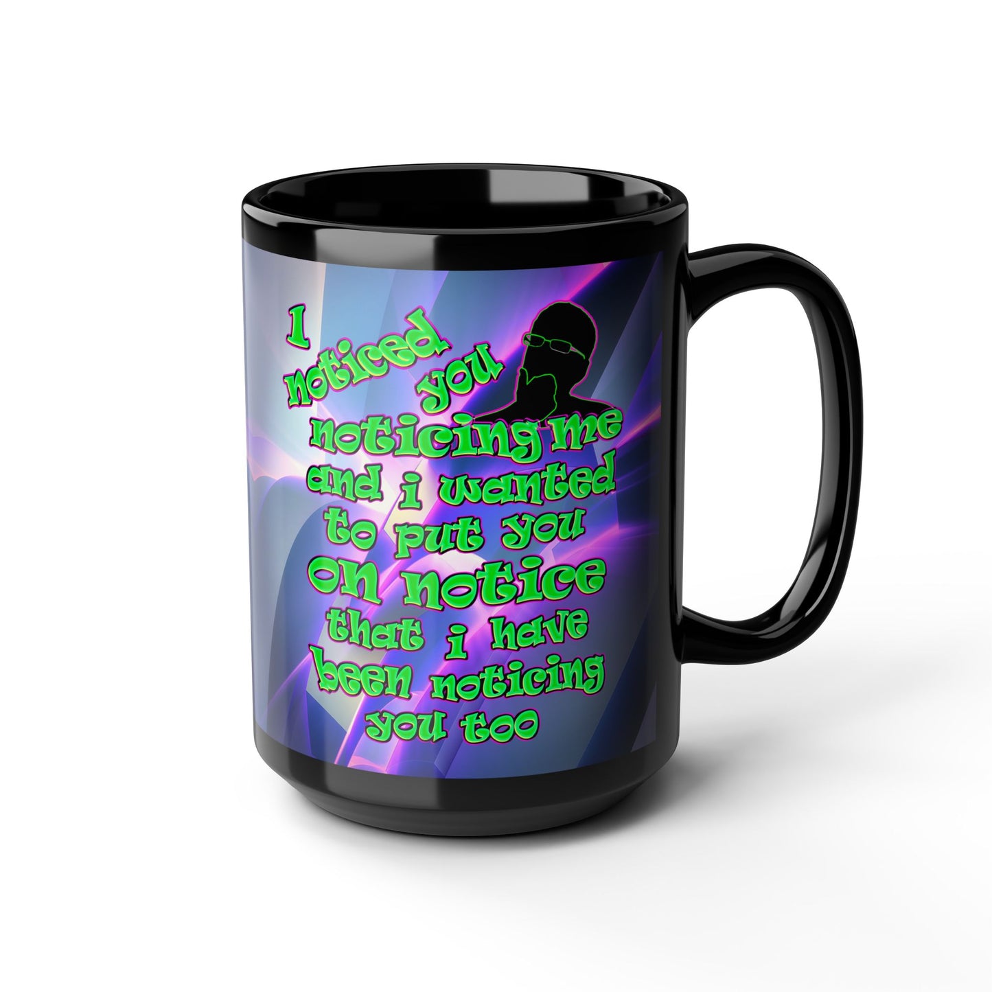noticed you noticing - Black Mug (grey-pink wave)