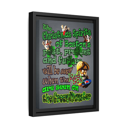 christmas spirits of boston - framed canvas art (grey-light grey)