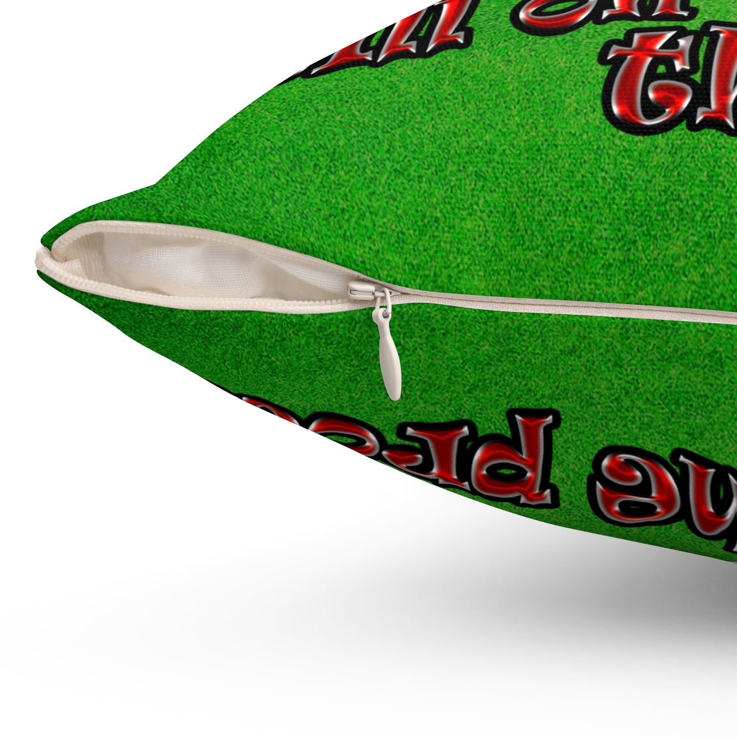 schrodinger's cat - Spun Polyester Square Pillow - (green turf)