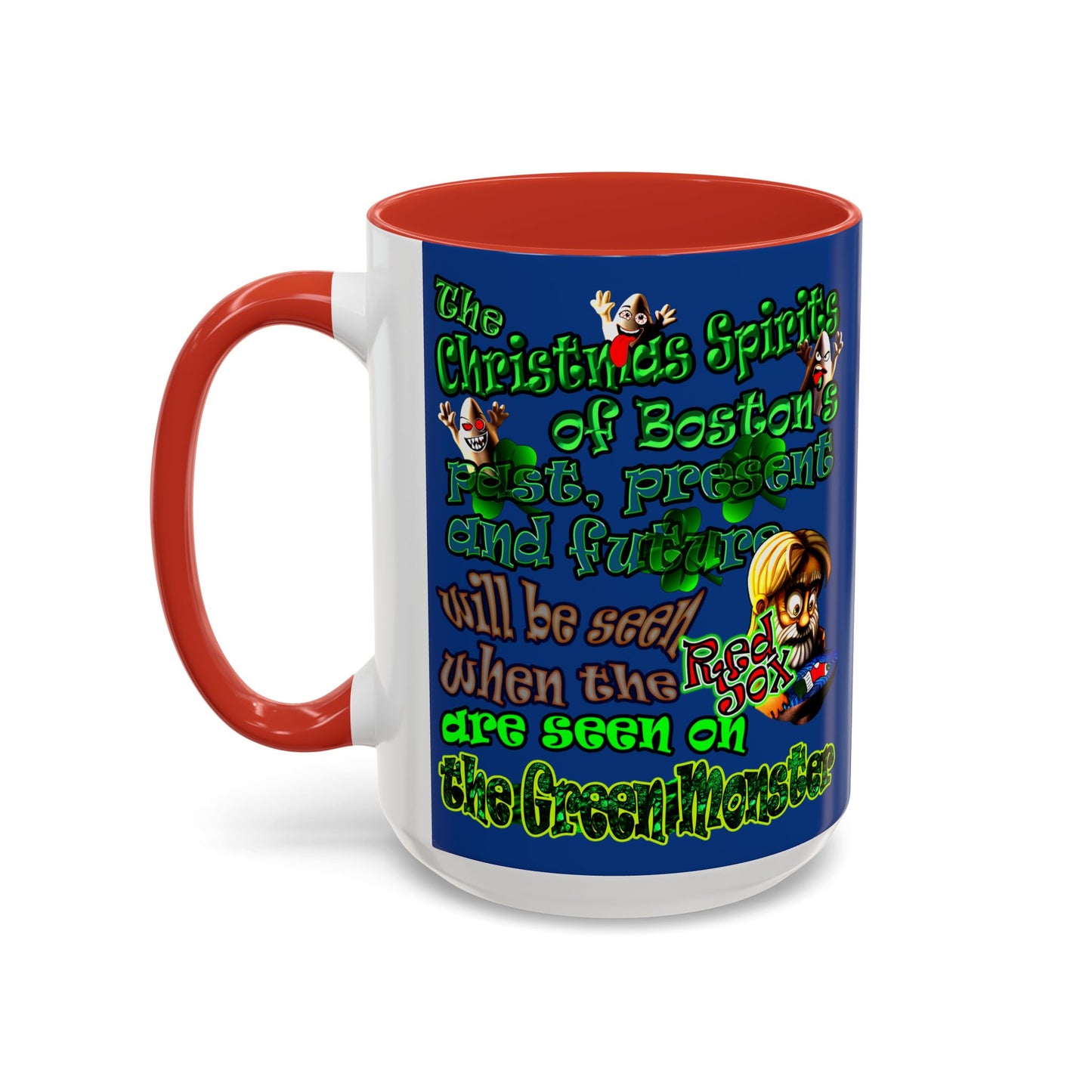 christmas spirits of boston - Accent Mug (dark blue)