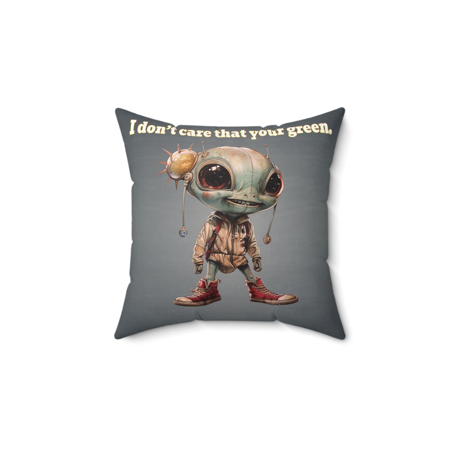 I don't care that your grey - Faux Suede Square Pillow - (grey-light grey)