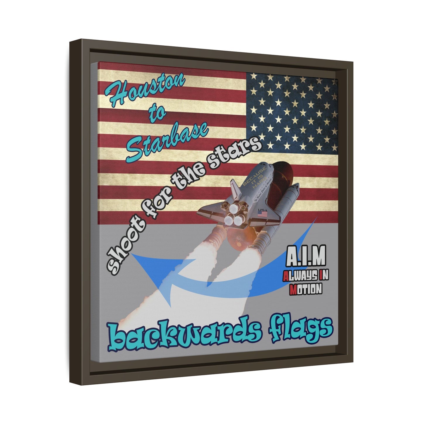 shoot for the stars - framed canvas art (grey)