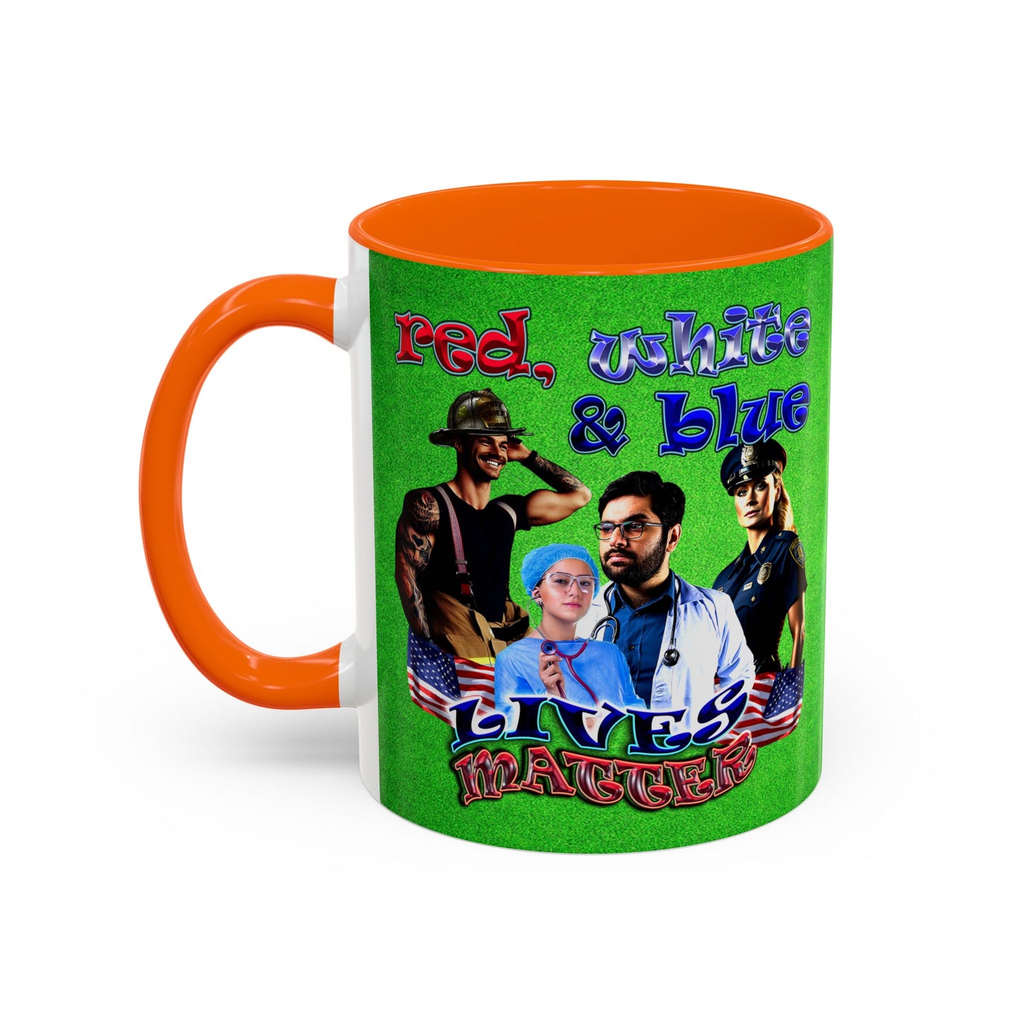 rw&b lives matter - Accent Mug (green turf)