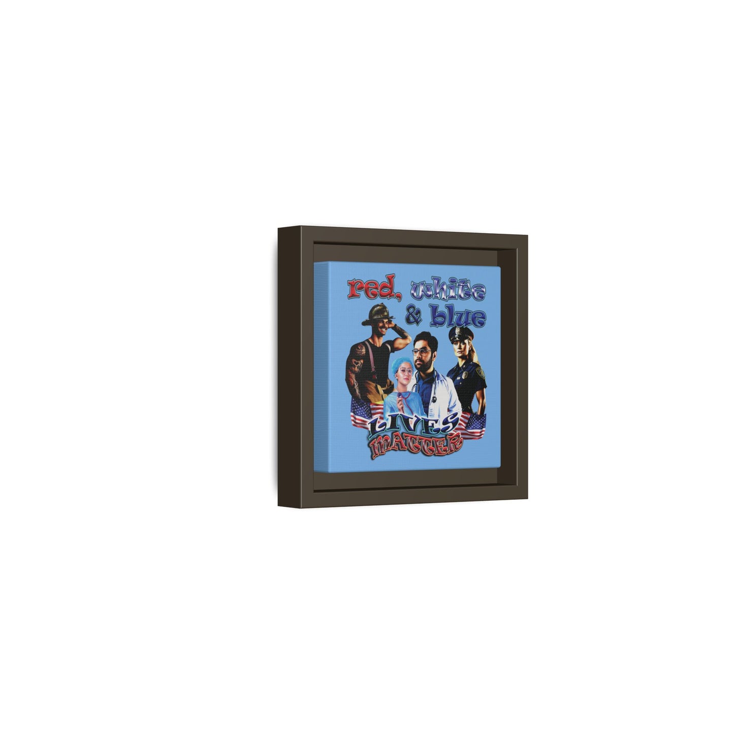 rw&b lives matter - framed canvas art (light blue)