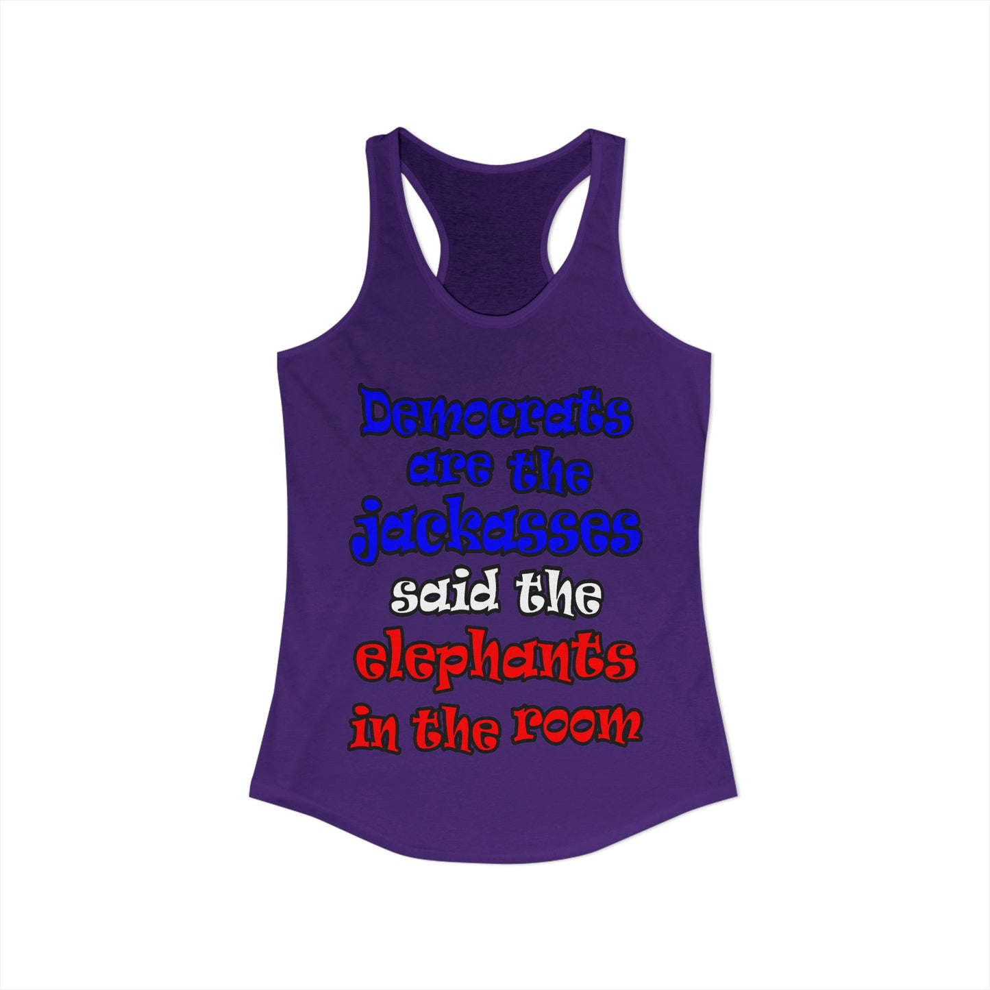 donkeys and elephants - Women's Ideal Racerback Tank
