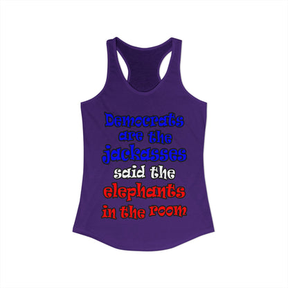 donkeys and elephants - Women's Ideal Racerback Tank