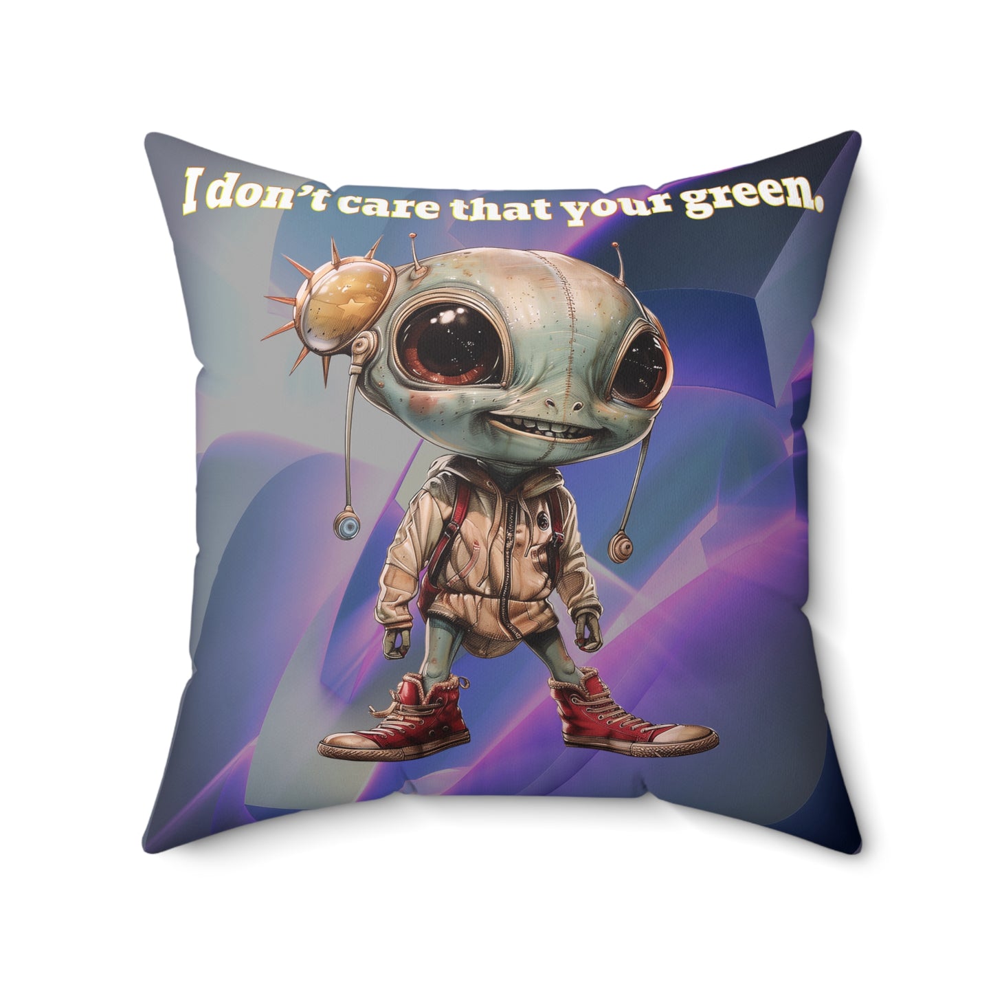 I don't care that your grey - Spun Polyester Square Pillow - (grey-pink wave)