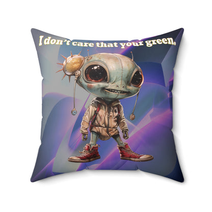 I don't care that your grey - Spun Polyester Square Pillow - (grey-pink wave)