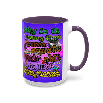 the bum's shit - Accent Mug (purple-pink wave)