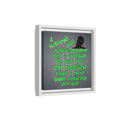 noticed you noticing - framed canvas art (grey-light grey)