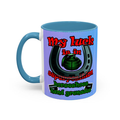 my luck - Accent Mug (light blue-purple wave)