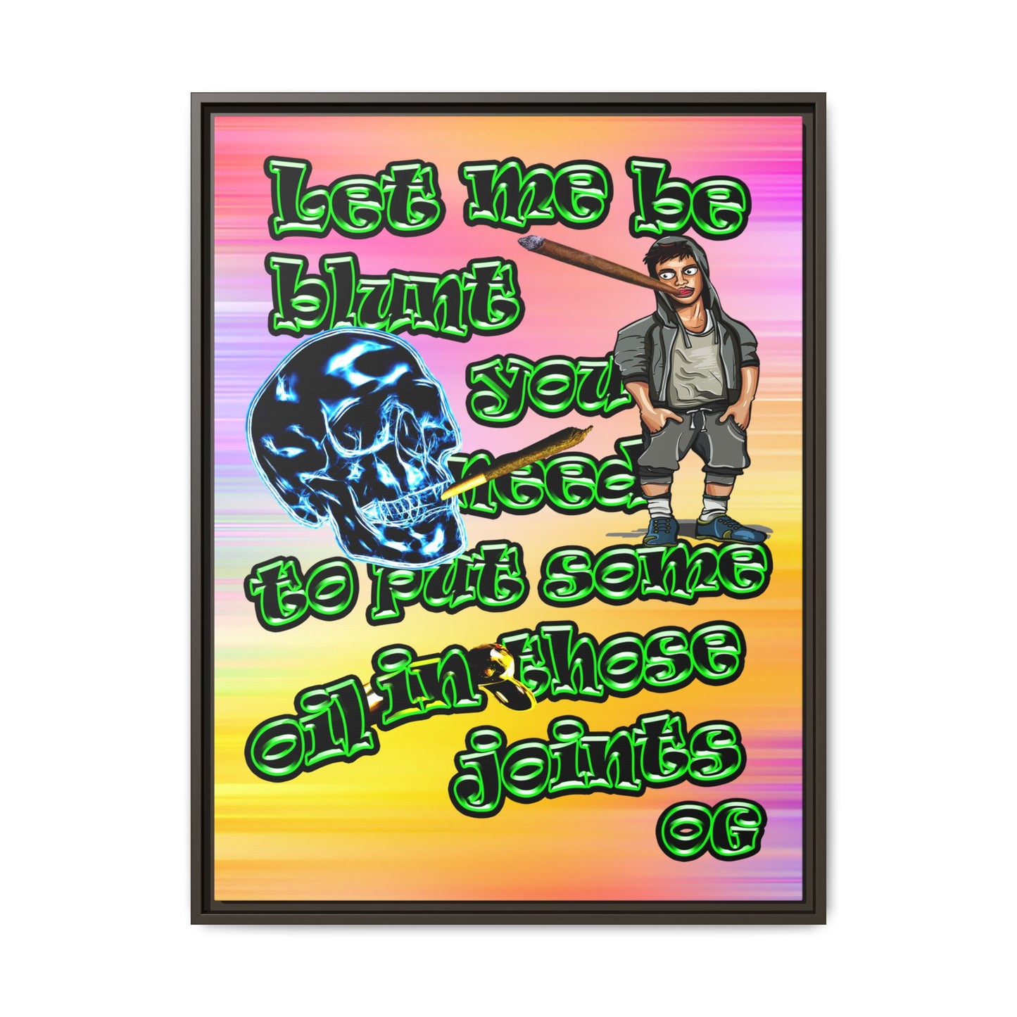 og - framed canvas art (color blur)