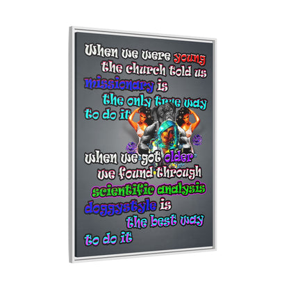 doggystyle - framed canvas art (grey-light grey)