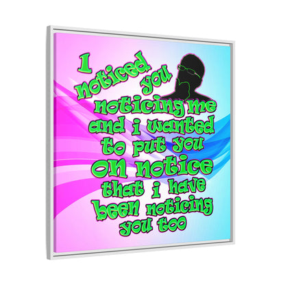 noticed you noticing - framed canvas art (light blue-pink wave)