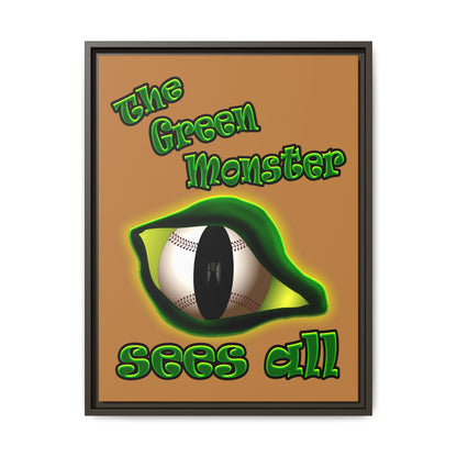 green monster - framed canvas art (light brown)