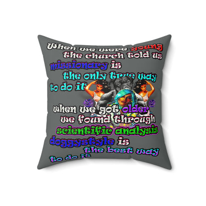 doggystyle - Faux Suede Square Pillow - (dark grey)