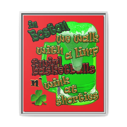 celtics logo - framed canvas art (red)