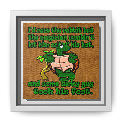 turtle race - framed canvas art (brown papyrus)