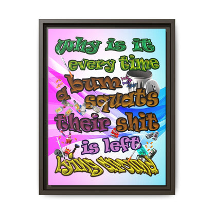 the bum's shit - framed canvas art (light blue-pink wave)