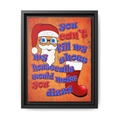 santa's shoes - framed canvas art (burnt orange)
