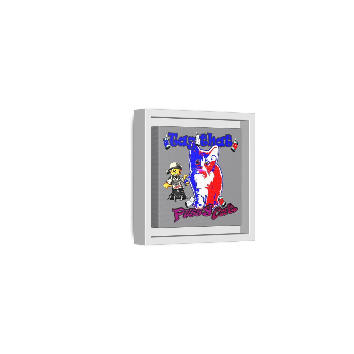 tag that - framed canvas art (grey)