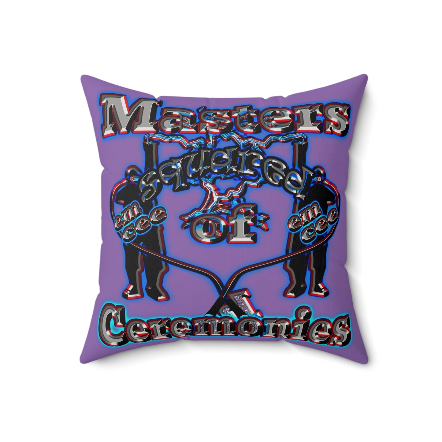 em cee squared - Faux Suede Square Pillow - (light purple)