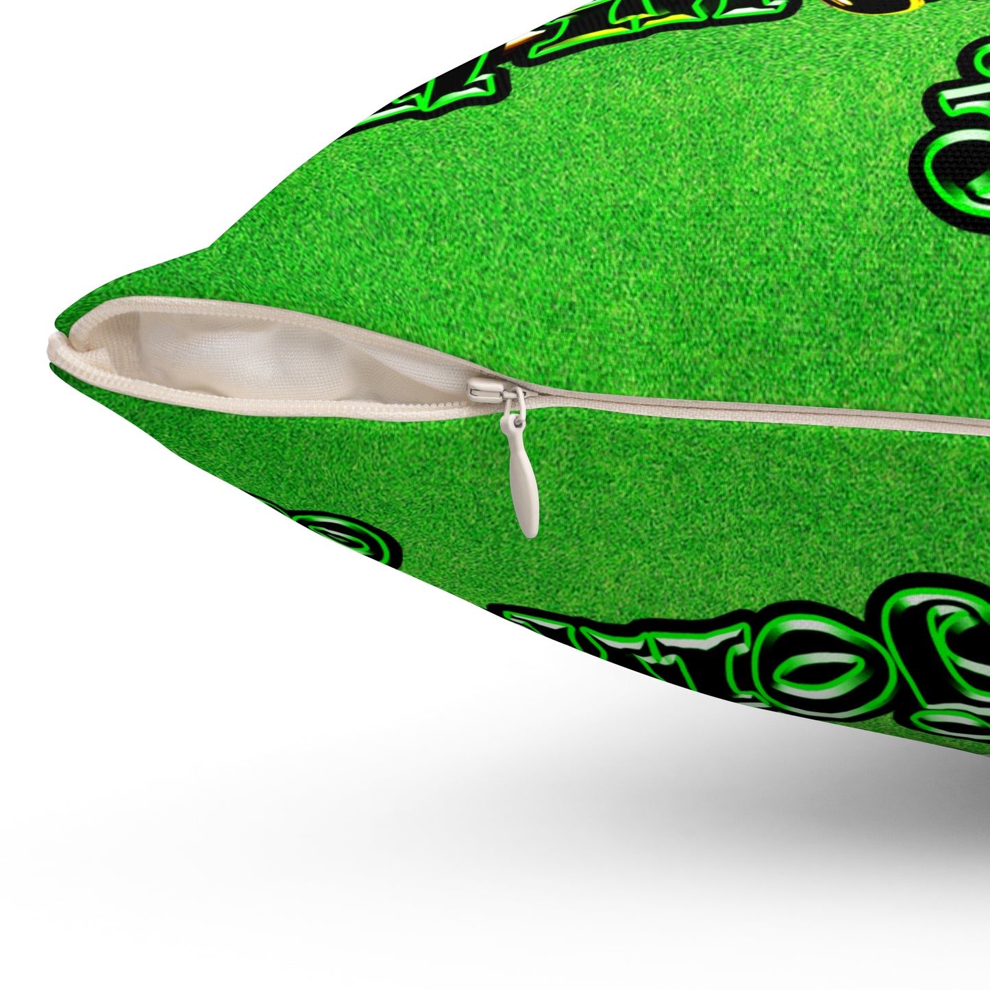og - Spun Polyester Square Pillow - (green turf)