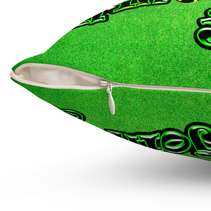 og - Spun Polyester Square Pillow - (green turf)