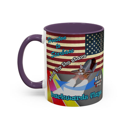 shoot for the stars - Accent Mug (rainbow split)
