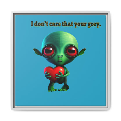 I don't care that your grey - framed canvas art (turquoise)
