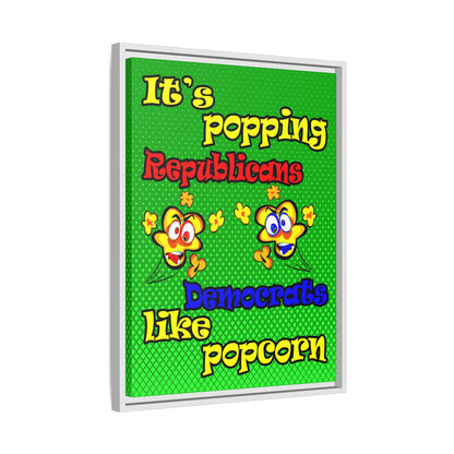 popping like popcorn - framed canvas art (logo green)