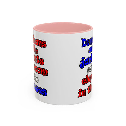 donkeys and elephants - Accent Mug (white)