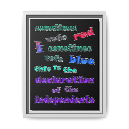 declaration of the independents - framed canvas art (black)