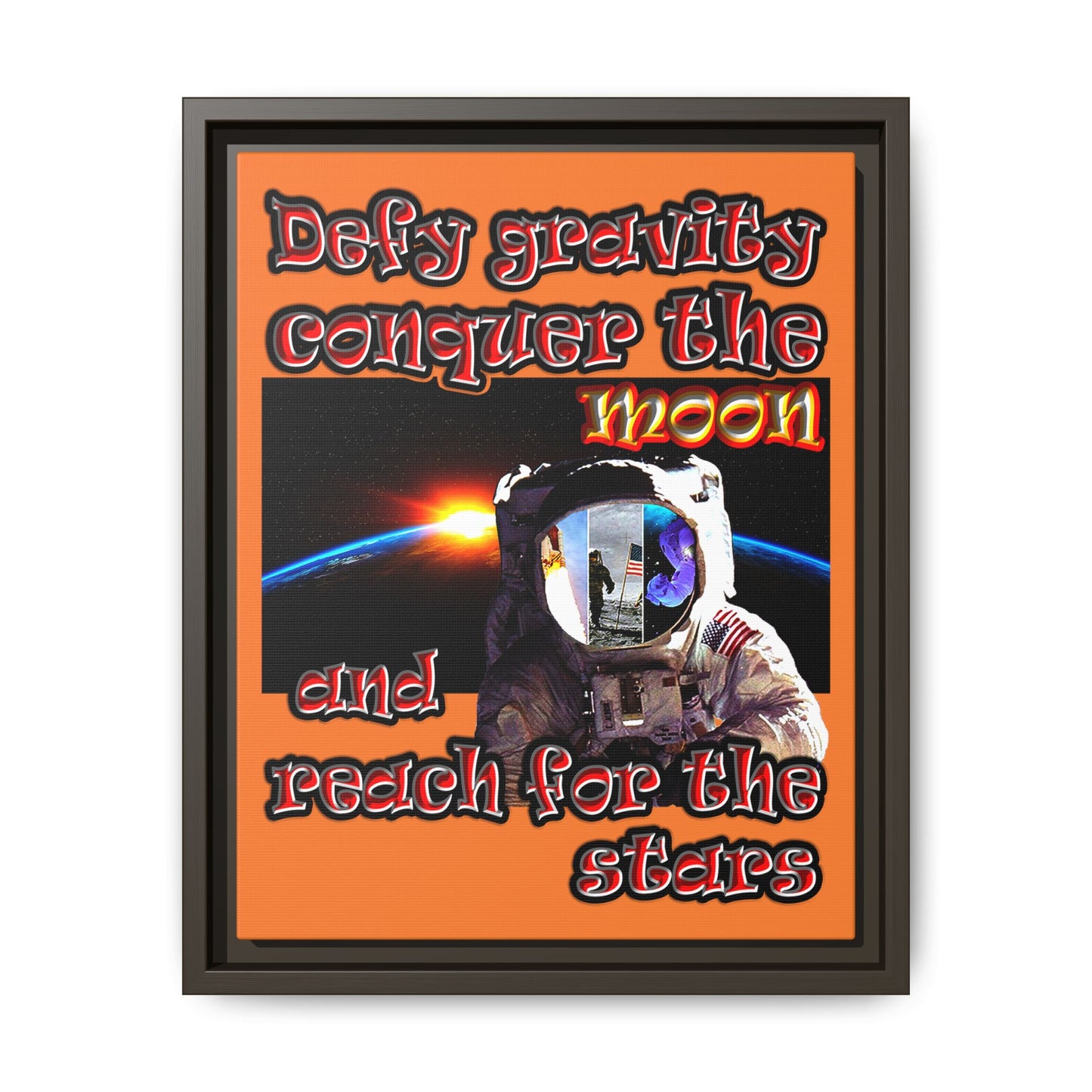 defy conquer reach - framed canvas art (crusta)