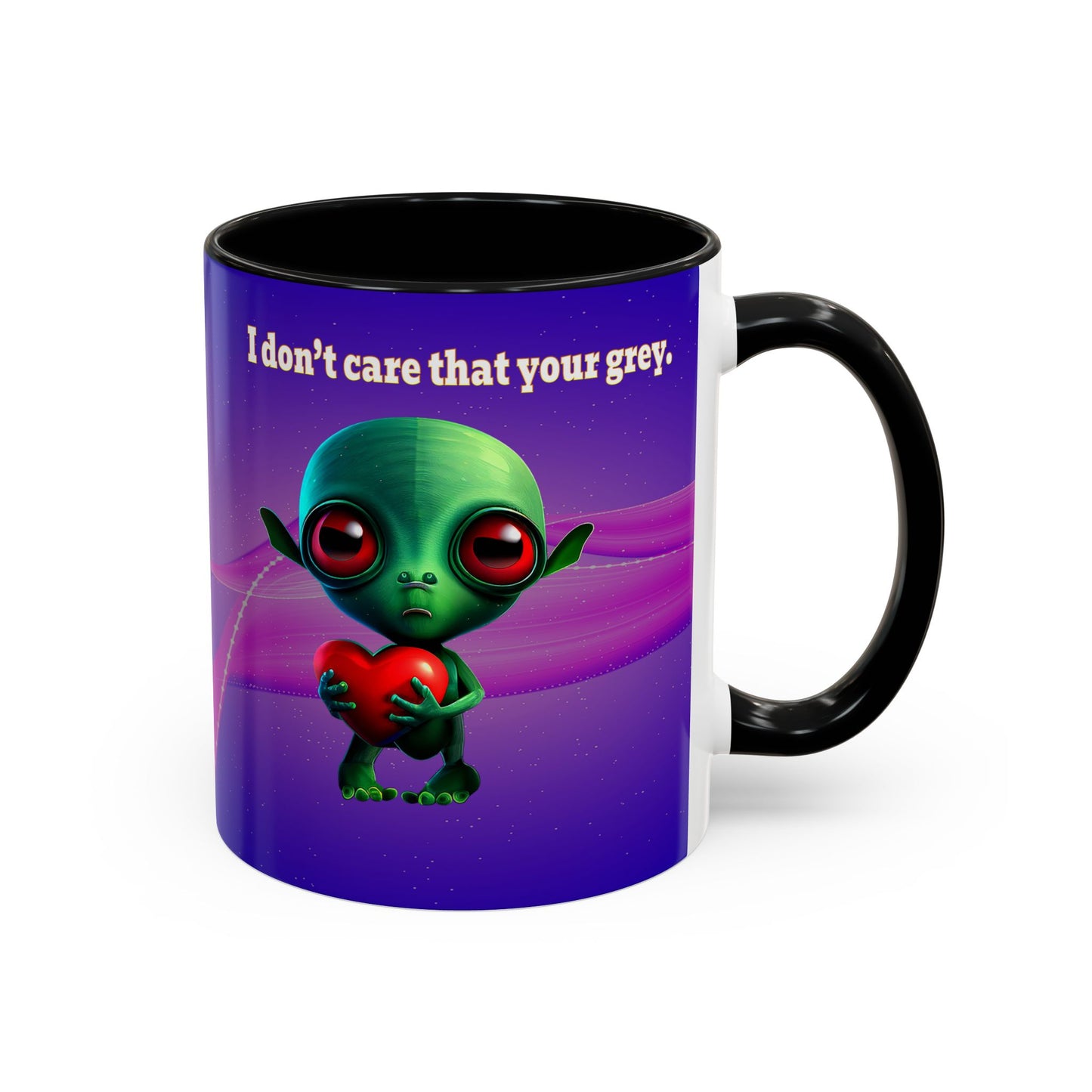 I don't care that your grey - Accent Mug (purple-pink wave)