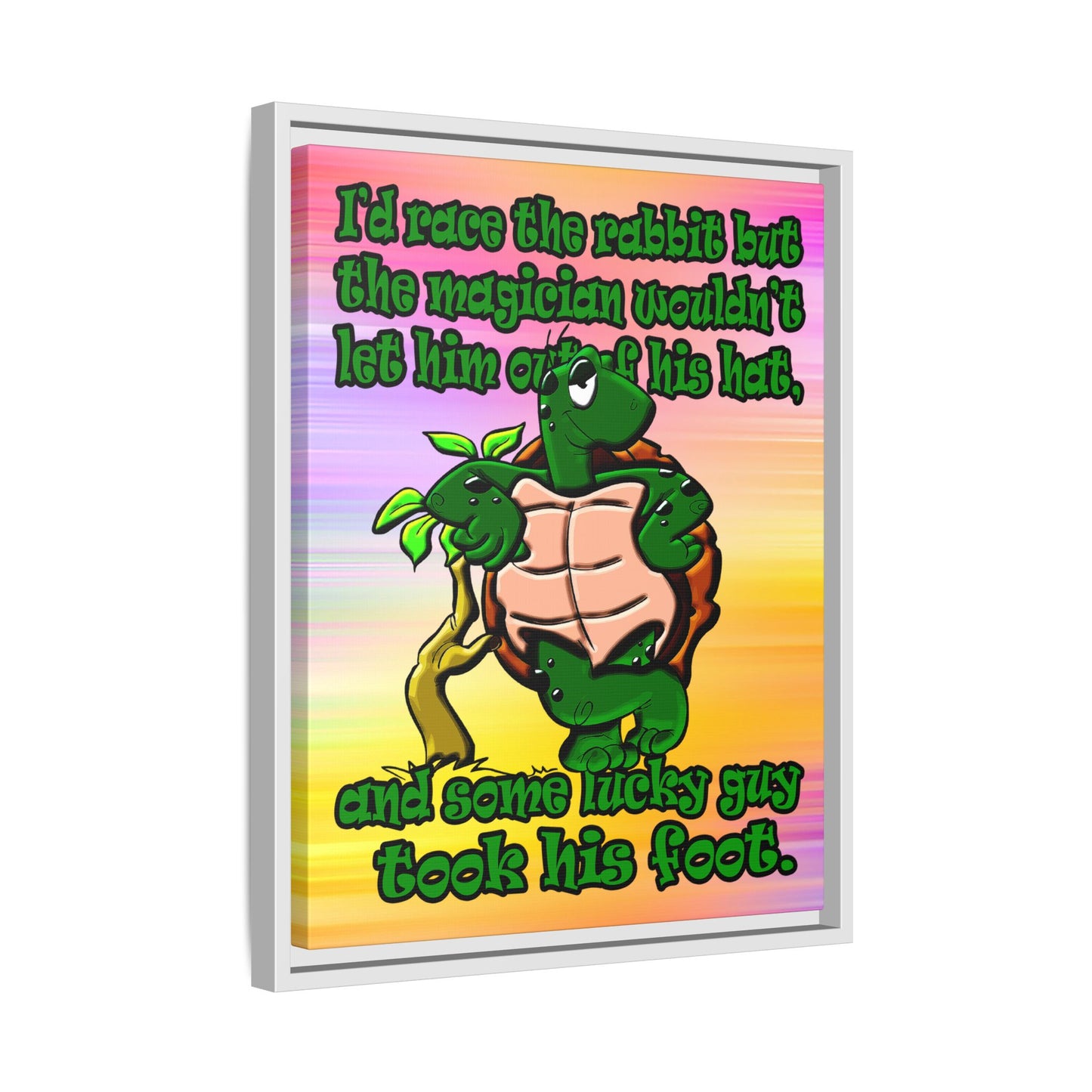 turtle race - framed canvas art (color blur)
